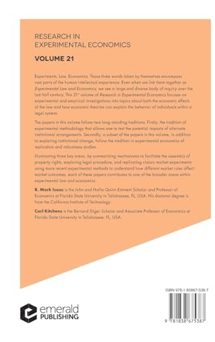 Experimental Law and Economics (Research in Experimental Economics, 21) [Hardcov by R. Mark Isaac - used book at Perkology Books