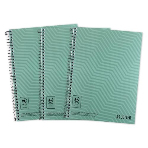 SUMMIT A5 Metallic Wirebound Notebook, 3 Pack, Ruled Pages for School, Work & Journaling, Lay-Flat Durable Binding