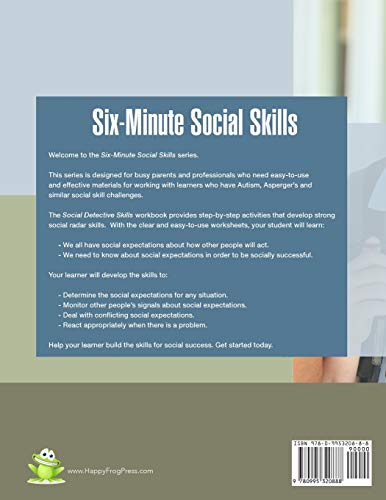 Six Minute Social Skills Workbook 2: Social Detective Skills for Kids with Autis by Janine Toole PhD - used book at Perkology Books