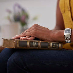 NKJV, Compact Center-Column Reference Bible, Leathersoft, Brown, Red Letter by Thomas Nelson - used book at Perkology Books