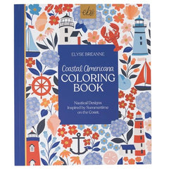 Elyse Breanne Design - Coastal Americana Coloring Book - 40 Single-Sided Pages, Nautical, Beachy and Summer Designs for Adults & Teens (8.5x10)
