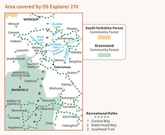 Sherwood Forest Map | Mansfield, Worksop & Edwinstowe | Ordnance Survey | OS Exp by Ordnance Survey - used book at Perkology Books