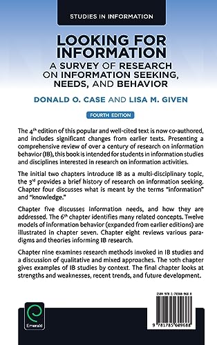 Looking for Information: A Survey of Research on Information Seek by Donald O. Case - used book at Perkology Books