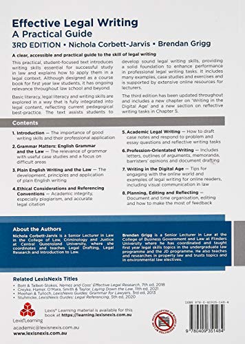 Effective Legal Writing: A Practical Guide by Nicholas Corbett-Jarvis Brendan Grigg - used book at Perkology Books