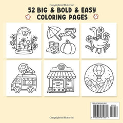 Stress Relief: Coloring Book for Adults and Kids, Bold and Easy,