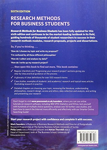Research Methods for Business Students by Mark N.K. Saunders - used book at Perkology Books