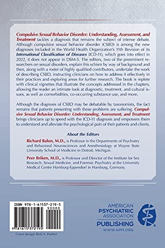Compulsive Sexual Behavior Disorder: Understanding, Assessment, and Treatment [P by Edited by Richard Balon - used book at Perkology Books