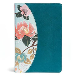 The Study Bible for Women: Christian Standard Bible, Teal Flowers, Leathertouch