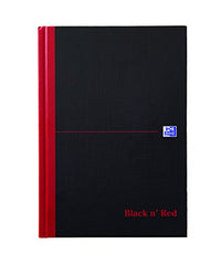 Oxford Black n' Red A5 HB Casebound Notebook Ruled | Single Cash 192 Page x 5