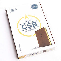 CSB Compact Bible, Brown LeatherTouch, Value Edition