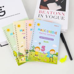 Magic Practice Copybook for Kids 4 Pack Groove Calligraphy for Children with Pen