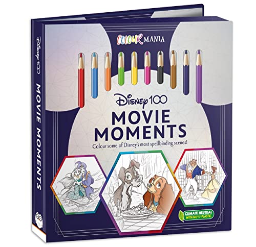 Cover of Disney 100: Movie Moments (Colouring Book and Pencil Set) by Walt Disney