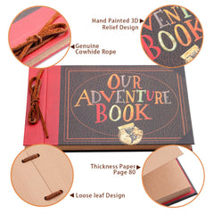 Our Adventure Book Scrapbook Photo Album,11.6x7.5 Inches 80 Pages