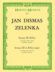 Jan Dismas Zelenka-Sonata No 3 Bb Major-Violin, Oboe, Bassoon and BC by Jan Dismas Zelenka - used book at Perkology Books