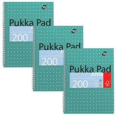 Pukka Pad, A4 Metallic Jotta Book 3 Pack – 21 x 30cm – Wirebound Notebook