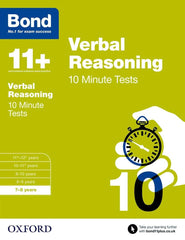 Bond 11+: 10 Minute Tests ,7-8 years Bundle: English, Maths, Non-verbal Reasonin
