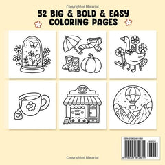 Stress Relief: Coloring Book for Adults and Kids, Bold and Easy, Simple and Big