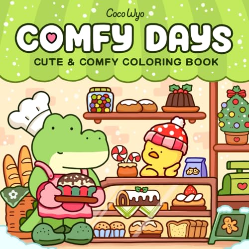Cover of Comfy Days: Coloring Book for Adults and Teens Featuring Super Cute Animal..