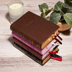 NKJV, Reference Bible, Compact Large Print, Leathersoft, Brown, Red Letter