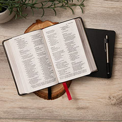 NKJV, Reference Bible, Compact Large Print, Leathersoft, Brown, Red Letter
