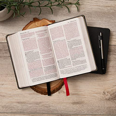 NKJV, Reference Bible, Compact Large Print, Leathersoft, Brown, Red Letter