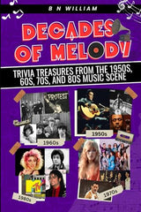 Cover of Decades of Melody: Trivia Treasures from the 1950s, 60s, 70s, and 80s Music