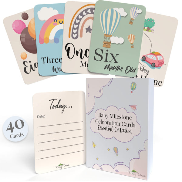 Cover of 40 Baby Milestone Cards in Gift Box - Baby Shower Gifts for Mum - New Baby Gift