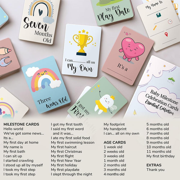 40 Baby Milestone Cards in Gift Box - Baby Shower Gifts for Mum - New Baby Gift