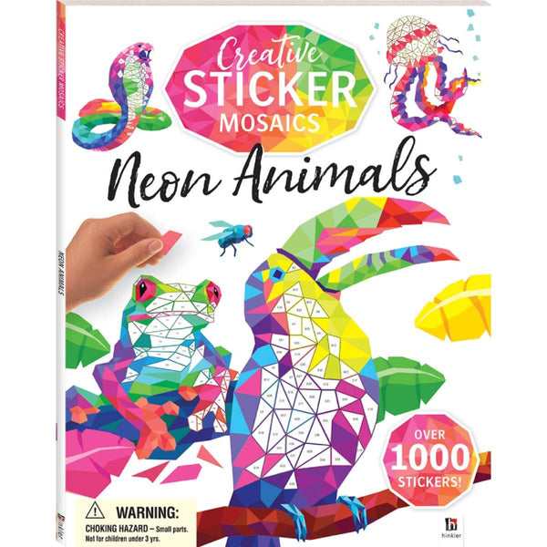 Cover of Creative Sticker Mosaics Neon Animals (Sticker and Mosaic Books) by Hinkler Pty Ltd