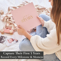 New Baby Girl Gift | Baby Memory Book, Scrapbook & Photo Record Album | Keepsake