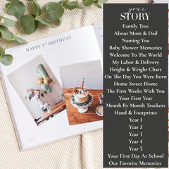 New Baby Girl Gift | Baby Memory Book, Scrapbook & Photo Record Album | Keepsake