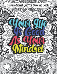 Inspirational Quotes Coloring Book For Adults: 30 Positive Saying With Easy