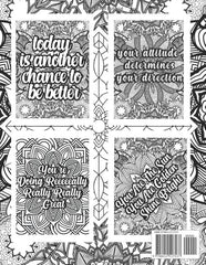 Inspirational Quotes Coloring Book For Adults: 30 Positive Saying With Easy