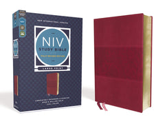Cover of NIV Study Bible, Fully Revised Edition, Large Print, Leathersoft, Burgundy, Red by Zondervan