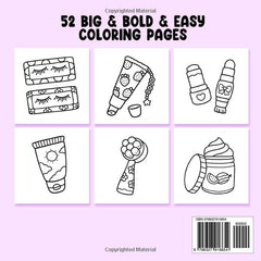 Glow Cosmetics: Coloring Book for Adults and Kids, Bold and Easy, Simple