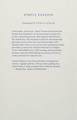 Simple Passion – WINNER OF THE 2022 NOBEL PRIZE IN LITERATURE: Annie Ernaux