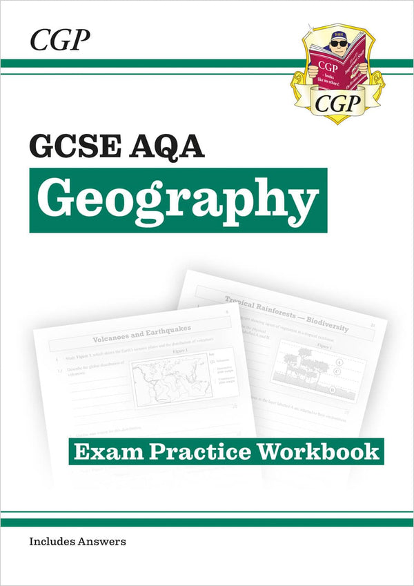 Cover of GCSE Geography AQA Exam Practice Workbook (includes answers): for the 2026 & 27 by CGP Books