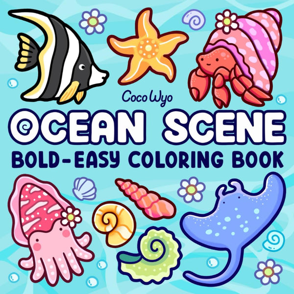 Cover of Ocean Scene: Coloring Book for Adults and Kids, Bold and Easy Designs