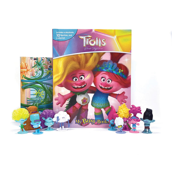 Cover of DreamWorks Trolls Band Together My Busy Books - Storybook, 10 figurines, playmat by Phidal Publishing Inc.