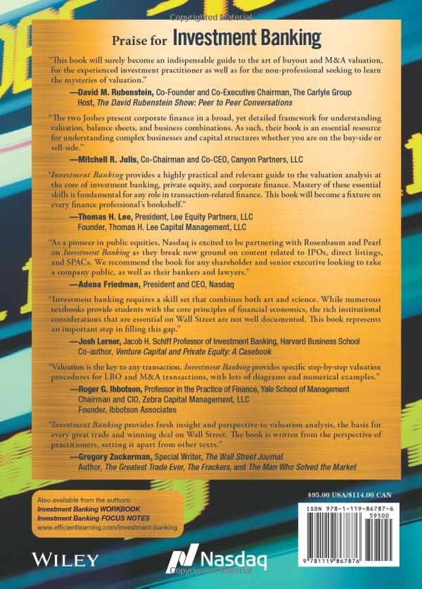 Investment Banking: Valuation, LBOs, M&A,