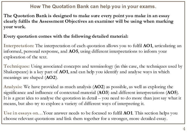 The Quotation Bank: King Lear A-Level Revision and Study Guide for English
