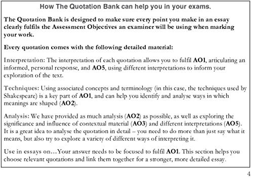 The Quotation Bank: Hamlet A-Level Revision and Study Guide for English