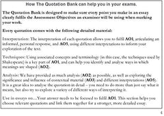 The Quotation Bank: Hamlet A-Level Revision and Study Guide for English