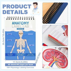 Anatomy Label Lab Workbook, Creative Human Anatomy Busy Book,