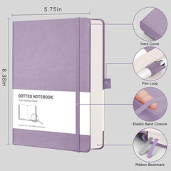 RETTACY A5 Bullet Dot Grid - Dotted Notebook With 320 Numbered Thick Journal
