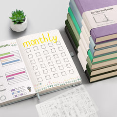 RETTACY A5 Bullet Dot Grid - Dotted Notebook With 320 Numbered Thick Journal