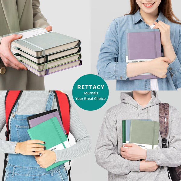 RETTACY A5 Bullet Dot Grid - Dotted Notebook With 320 Numbered Thick Journal