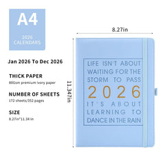Mljtoyo A4 Diary 2026 Day per Page,Productivity Daily Planner from Jan 2026 to