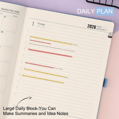 Mljtoyo A4 Diary 2026 Day per Page,Productivity Daily Planner from Jan 2026 to
