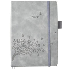 Diary 2026 Day per Page A5, Daily Planner with Monthly Tabs, Back Pocket,